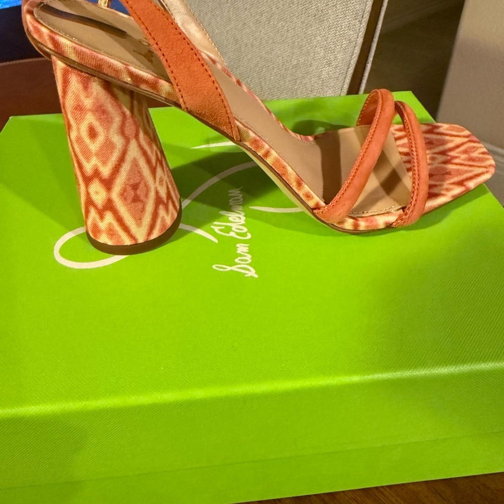 Sam Edelman Orange Patterned Heels